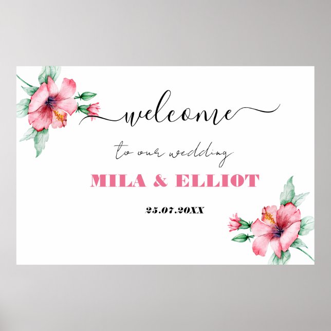 Affiche festive aux fleurs élégantes (Devant)