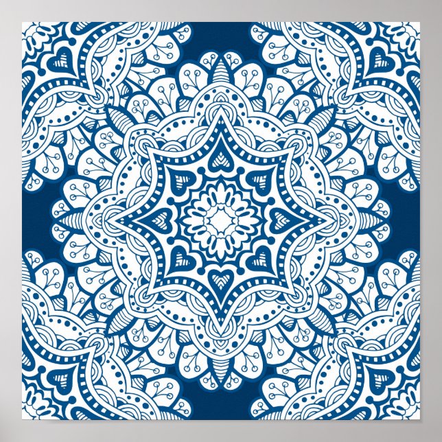 Affiche Festive Blue Mandala (Devant)
