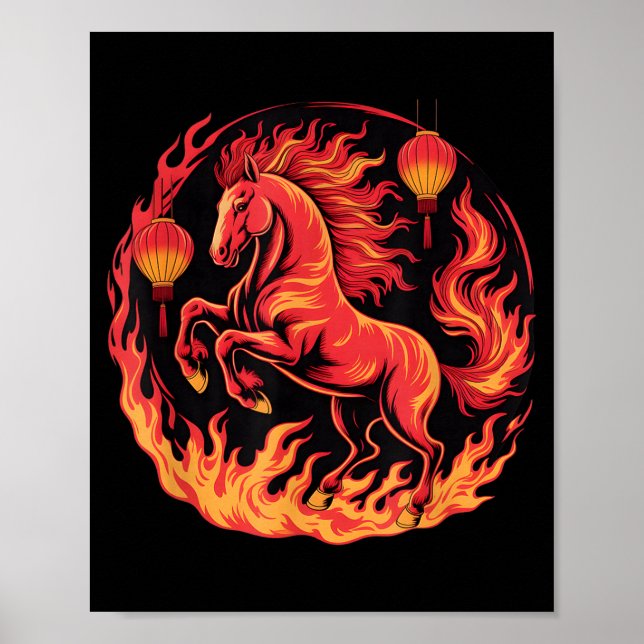 Affiche Festive Chinese New Year 2026 Horse Lantern Cultur (Devant)