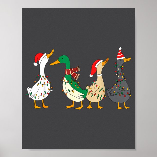 Affiche Festive Christmas Ducks Decorative Xmas Lights San (Devant)