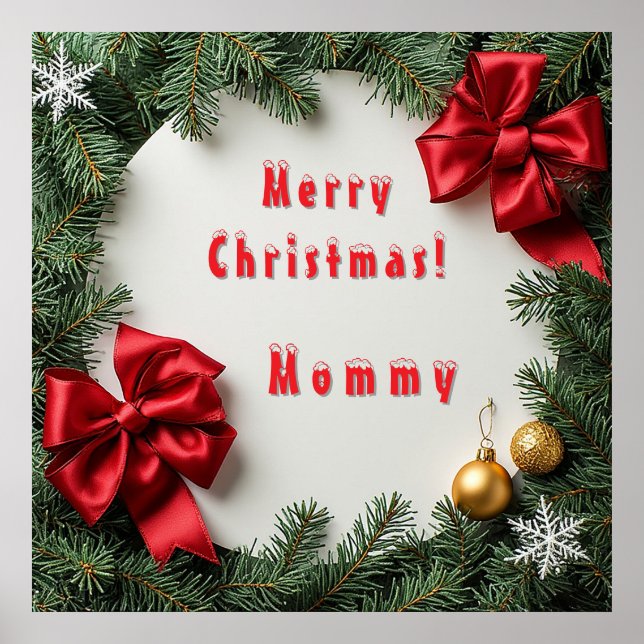 Affiche Festive couronne de Noël (Devant)