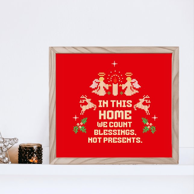 Affiche Festive "Dans Cette Maison Nous Comptons Des Bénéd (Créateur téléchargé)