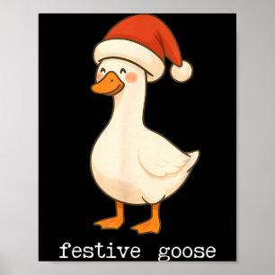 Affiche Festive Et Mpy Oie Chapeau De Père Noël Xmas Lumiè