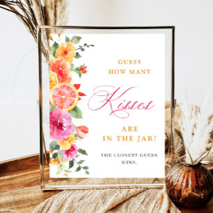 Affiche Festive Flower brillant Devine combien de Fêtes de
