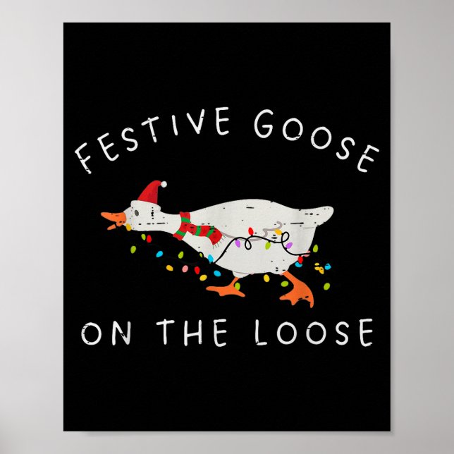 Affiche Festive Goose On The Loose Christmas Duck Light Xm (Devant)
