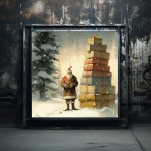 Affiche Festive : Père Noël Noir