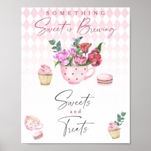 Affiche Fête à thé - Baby shower desserts et friandises