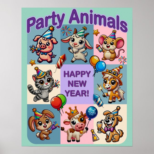 Affiche Fête Animale "Bonne Année" (Devant)