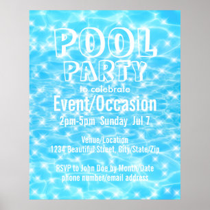 Affiche Fête au bord de la piscine Fête sur la plage Fête