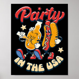 Affiche Fête Aux Etats-Unis 4 juillet Fête De L'Indépendan