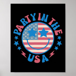 Affiche Fête Aux États-Unis 4 Juillet Preppy Smile Hommes