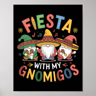 Affiche Fête avec mes Gnomigos drôle de design de Cinco De
