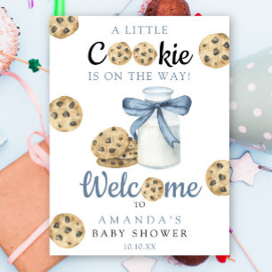 Affiche Fête Baby shower de bienvenue au lait et aux cooki