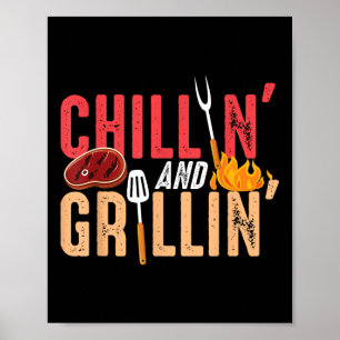 Affiche Fête Barbecue Chillin Et Grillin