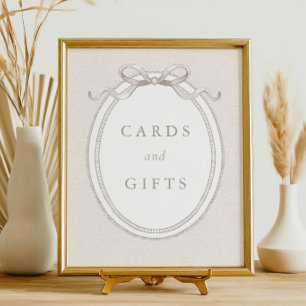 Affiche Fête bébé : Cartes et cadeaux arc-en-ciel neutre