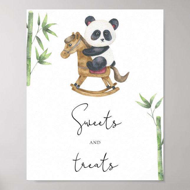 Affiche Fête bébé Panda Bear - douceurs et friandises (Devant)