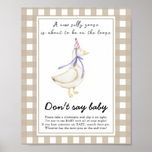 Affiche Fête bébé pour un bébé fou - Ne dites pas bébé