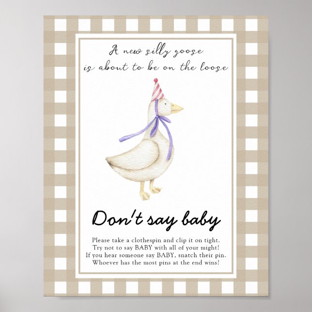 Affiche Fête bébé pour un bébé fou - Ne dites pas bébé (Devant)