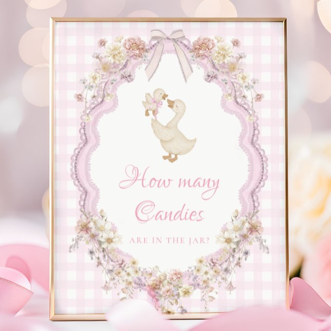 Affiche Fête Bébé Silly Goose Devinez Combien de Bonbons (Créateur téléchargé)