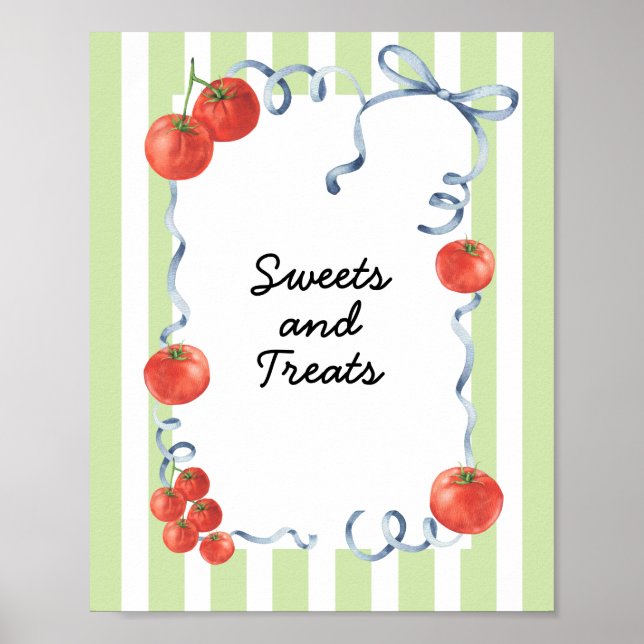 Affiche Fête bébé Tomate Sucreries & Friandises (Devant)