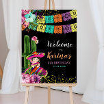 Affiche Fête Colorée Mexicaine Accueil Anniversaire Floral<br><div class="desc">Fête colorée mexicaine Affiche de bienvenue d'anniversaire</div>
