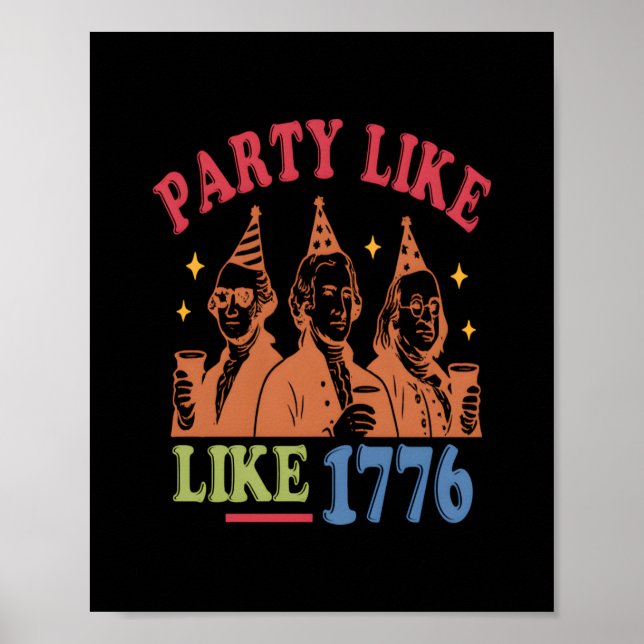 Affiche Fête Comme 1776 Retro Vintage (Devant)