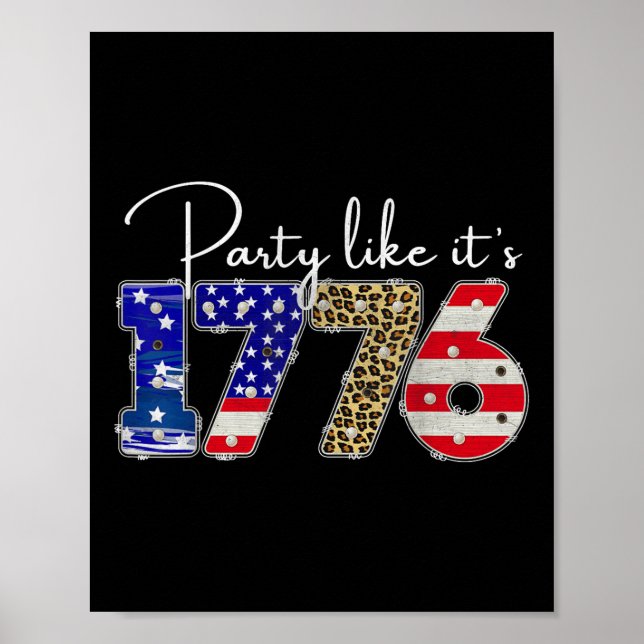 Affiche Fête Comme Il Est 1776 Drôle Juillet 4 Fête Comme  (Devant)