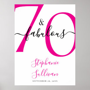 Affiche Fête d'anniversaire 70 ans et fabuleuse