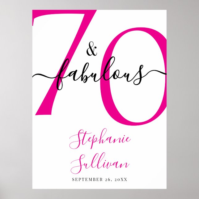Affiche Fête d'anniversaire 70 ans et fabuleuse  (Devant)