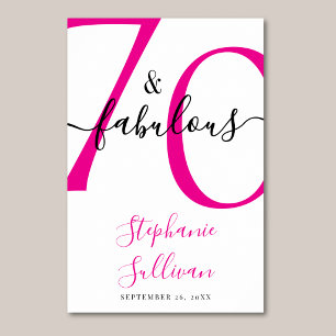 Affiche Fête d'anniversaire 70 ans et fabuleuse