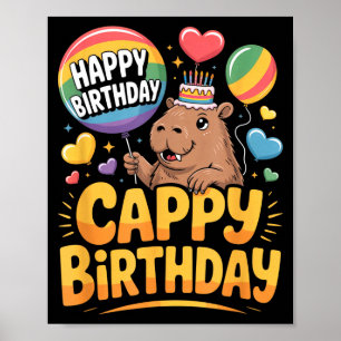 Affiche Fête d'anniversaire amusante pour amateur de capyb