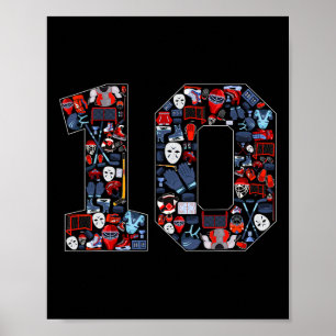 Affiche Fête d'anniversaire de 10 ans sur le thème de hock