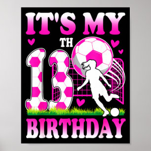 Affiche Fête d'anniversaire de 13 ans pour fille thème foo