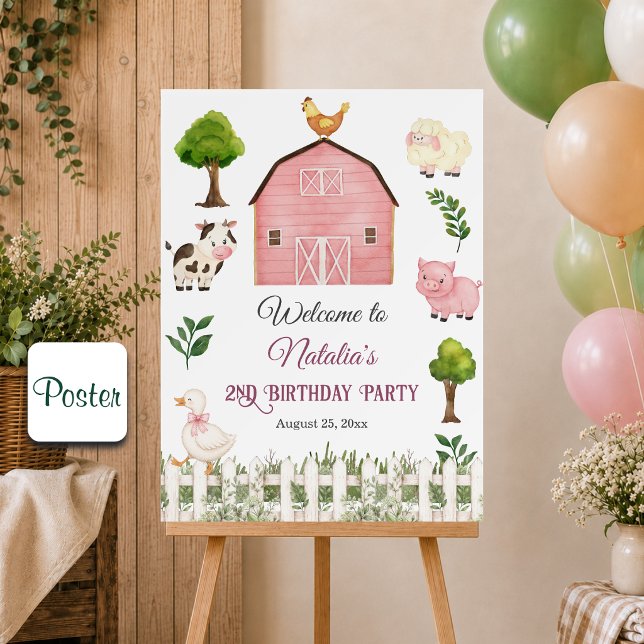 Affiche Fête d'anniversaire de 2 ans de la ferme aux anima (Créateur téléchargé)