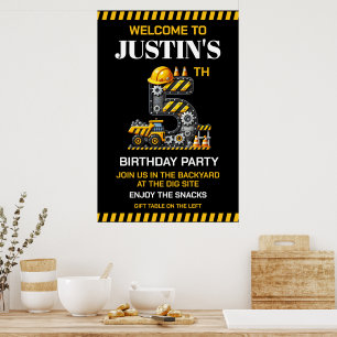 Affiche Fête d'anniversaire de 5 ans de Construction Migno