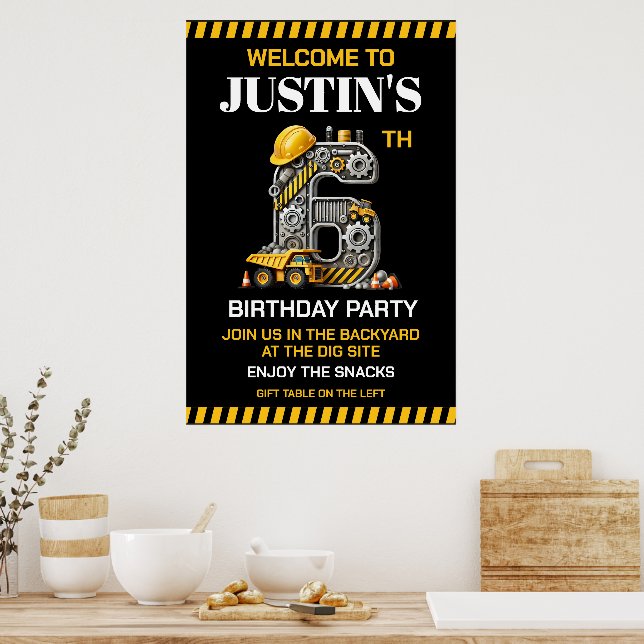 Affiche Fête d'anniversaire de 6 ans de Construction Migno (Cuisine)
