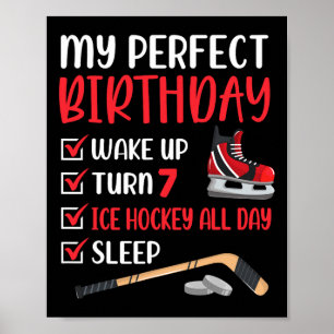 Affiche Fête d'anniversaire de 7 ans de hockey sur glace g