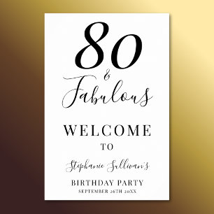 Affiche Fête d'anniversaire de 80 ans Eighty and Fabulous