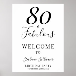 Affiche Fête d'anniversaire de 80 ans Eighty and Fabulous