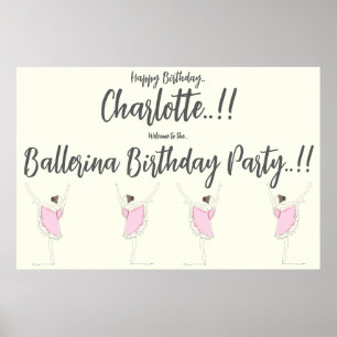 Affiche Fête d'anniversaire de Ballerina
