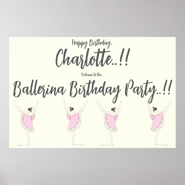 Affiche Fête d'anniversaire de Ballerina (Devant)