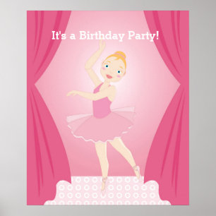 Affiche Fête d'anniversaire de Ballerina
