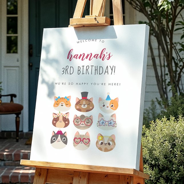 Affiche Fête d'anniversaire de chat parfaite (Créateur téléchargé)