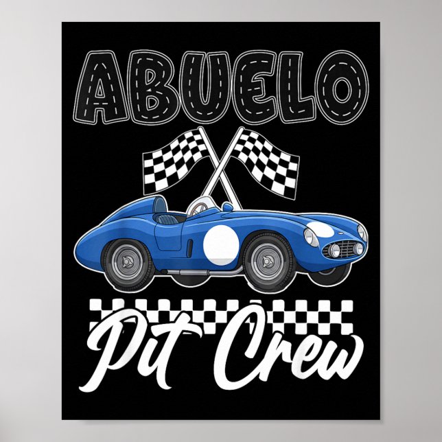 Affiche Fête d'anniversaire de course de voiture de course (Devant)