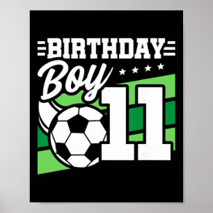 Affiche Fête d'anniversaire de football - Garçon de 11 ans