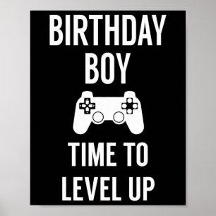 Affiche Fête d'anniversaire de jeu vidéo pour garçon