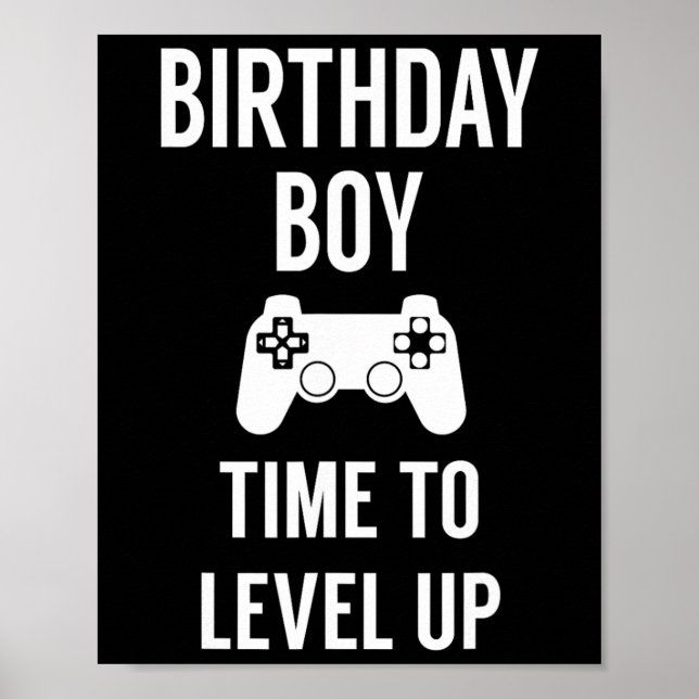 Affiche Fête d'anniversaire de jeu vidéo pour garçon  (Devant)