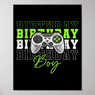Affiche Fête d'anniversaire de jeu vidéo pour garçons Enfa