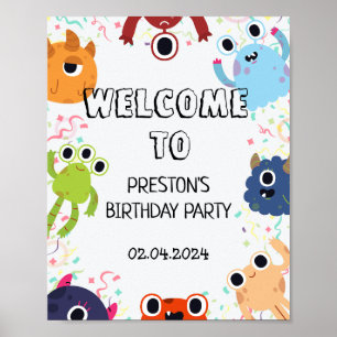 Affiche Fête d'anniversaire de Little Monster pour tous le