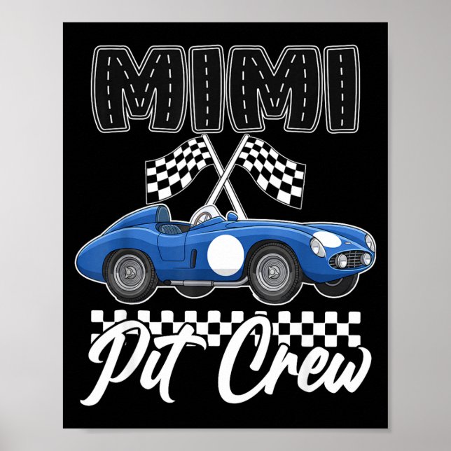 Affiche Fête d'anniversaire de voiture de course famille d (Devant)